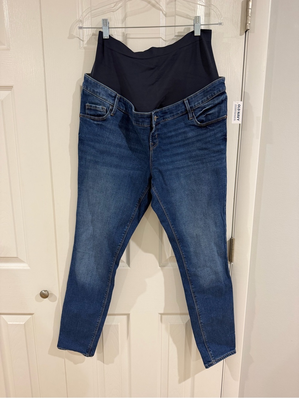 Maternity Dark Blue Stretch Jeans with full panel